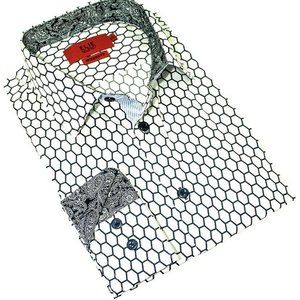 Boy's Elie Balleh White Quatrefoil Button-up Shirt